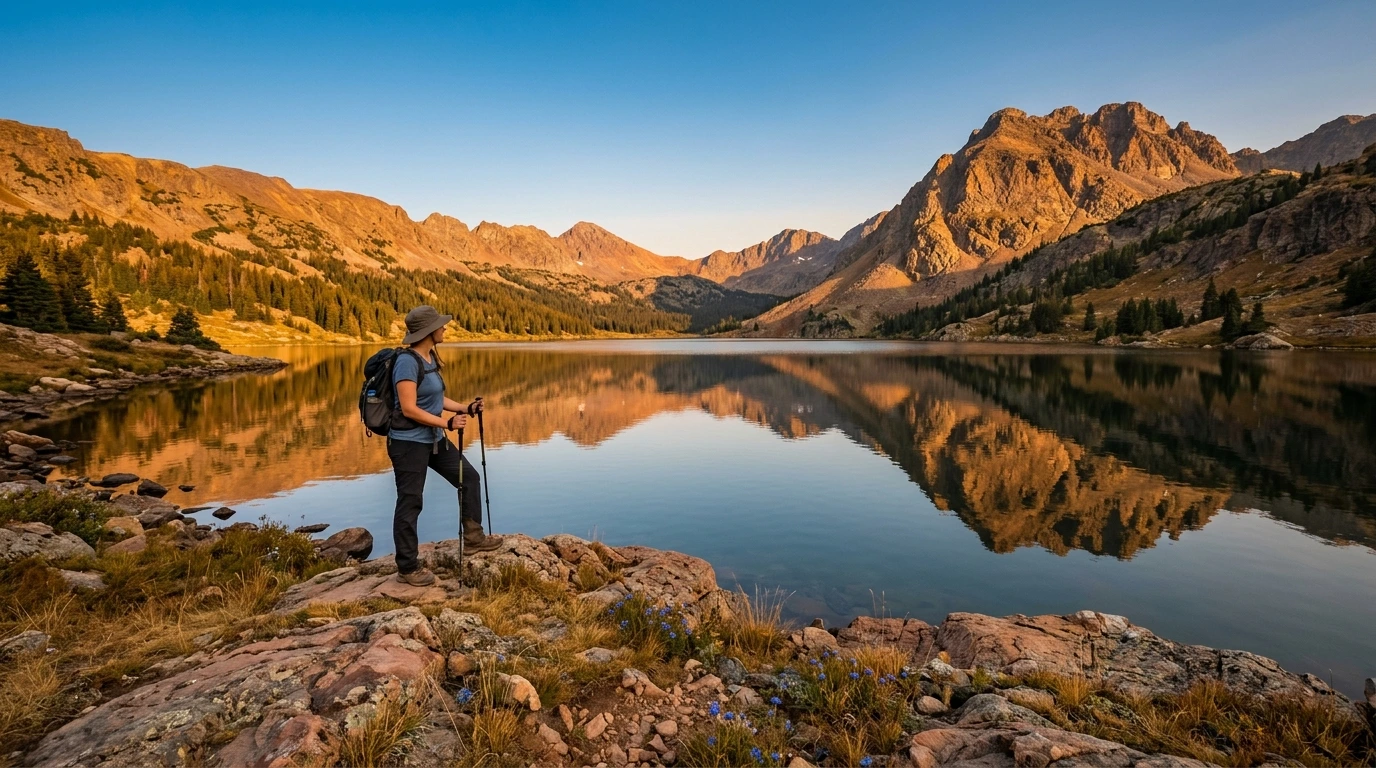Randonnée lac montagne été