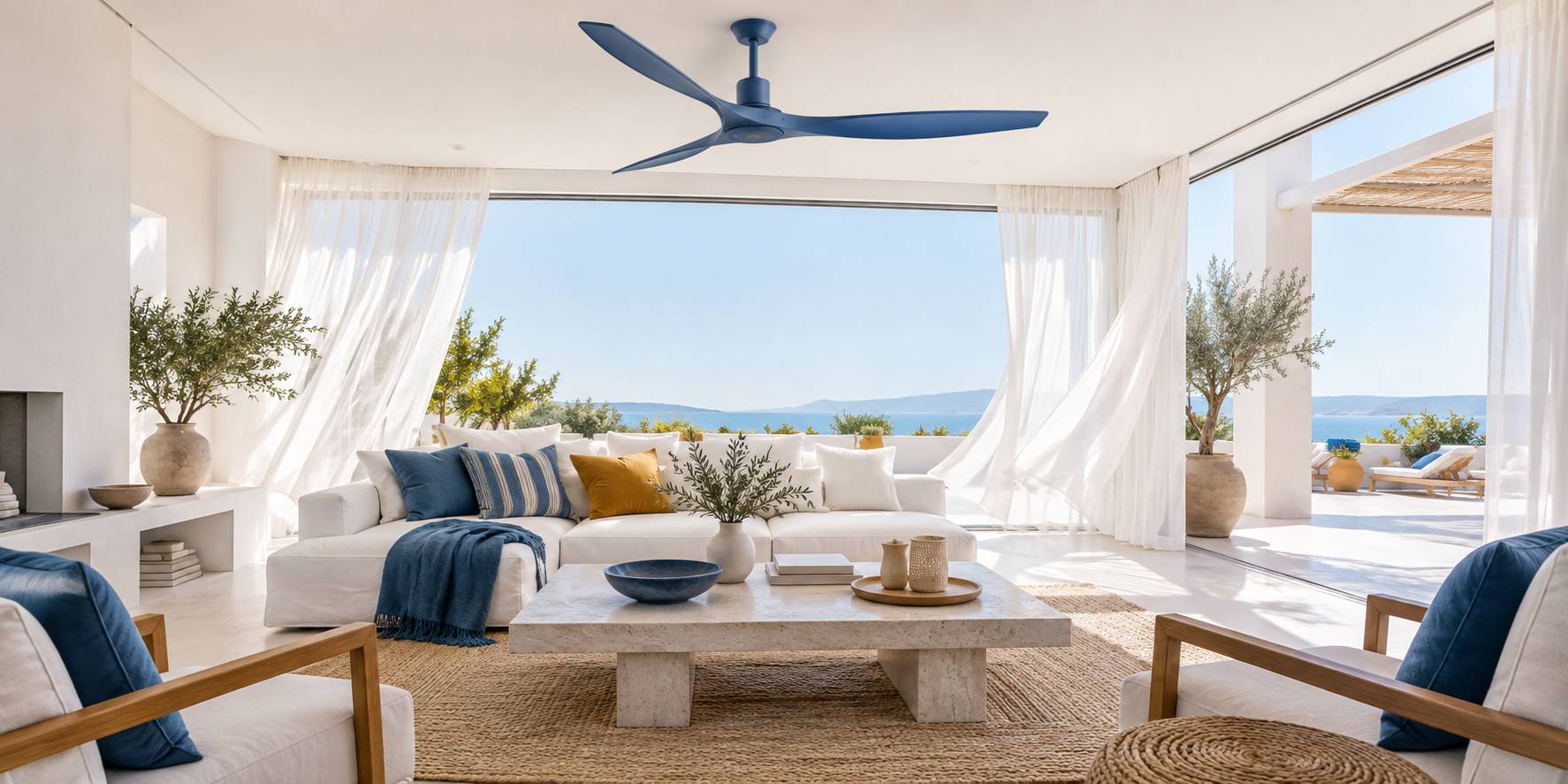Illustration éditoriale du sujet : Brasseur d'air plafond : pourquoi l'adopter pour votre confort intérieur
