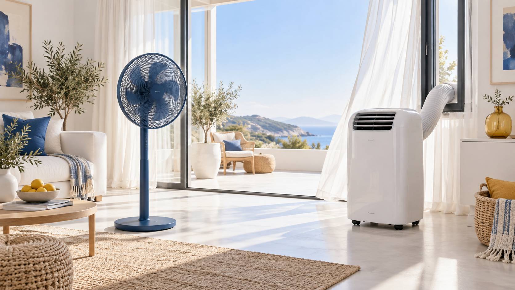 Illustration éditoriale du sujet : Comment choisir entre un ventilateur et un climatiseur pour rafraîchir votre maison